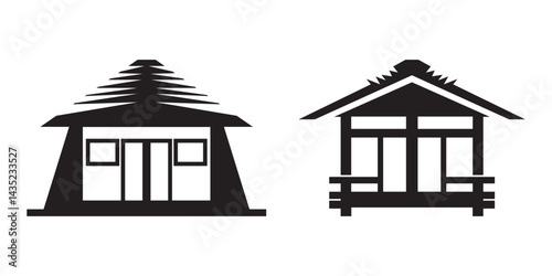 Black silhouette of house vector icons