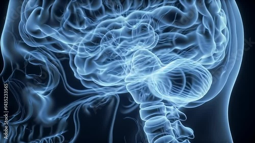 Wallpaper Mural Human Brain Anatomy, X-Ray Visualization Torontodigital.ca