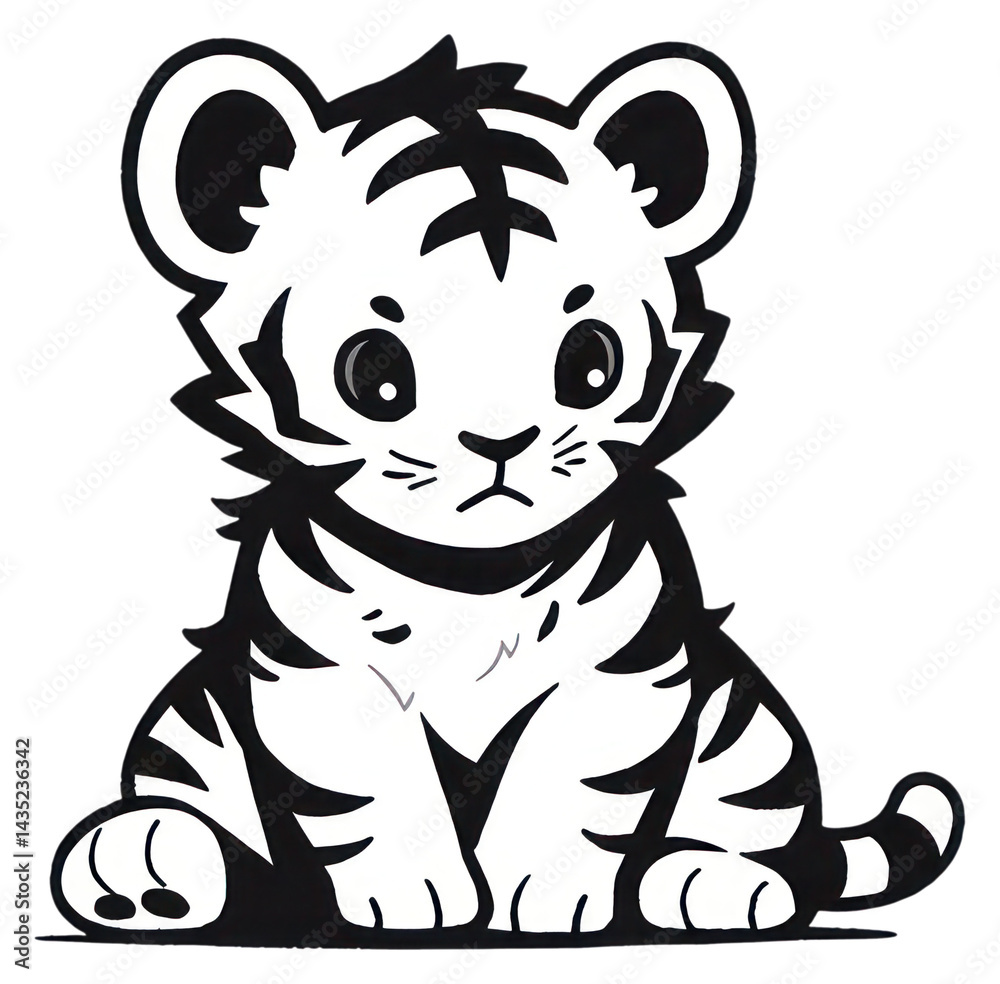 Fototapeta premium PNG Tiger Animal animal wildlife stencil.