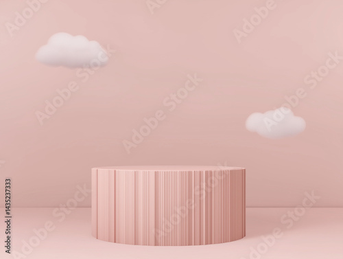 Wallpaper Mural pink podium backdrop showcasing products or creating a visual theme related to beauty, fashion, or luxury in a modern and artistic way. Torontodigital.ca