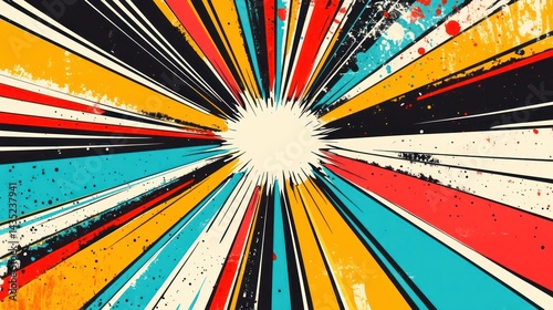 Vibrant Retro Comic Book Explosion Background