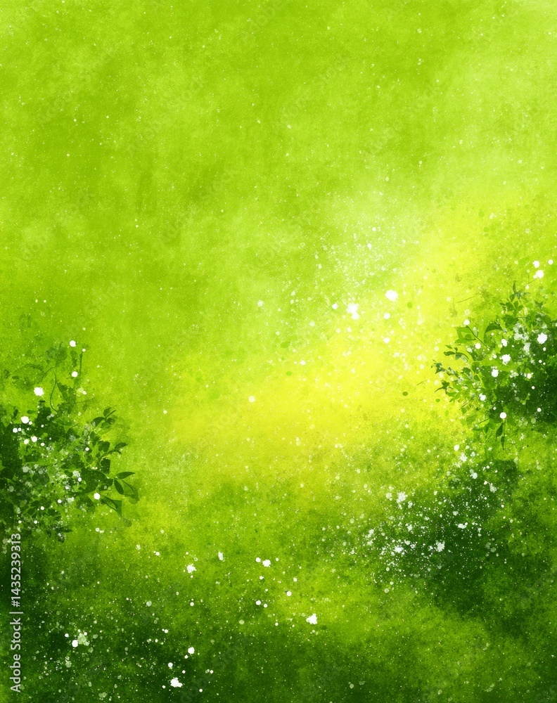 Vibrant Green Abstract Nature Scene