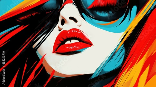With Stock technology, this abstract background illustration illustrates maximalism in the Cluttercore trend with rich colors and bold design strokes.