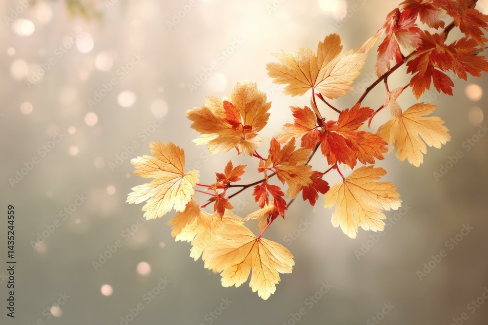 Autumn Leaves Branch in Soft Light Autumn Leaves Branch in Soft Light