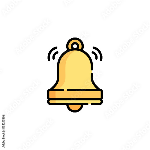 golden bell on white background