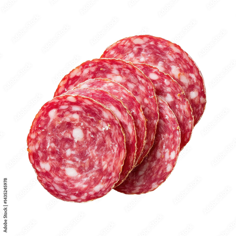 Sliced salami arranged artfully on a Transparent background for culinary presentation and food photography, Zucchini with slice isolated on PNG background Sliced salami arranged artfully on a Transparent background for culinary presentation and food photography, Zucchini with slice isolated on PNG background