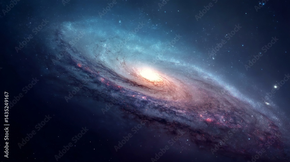 Fototapeta premium Cosmic Spiral Galaxy Illustrative Image