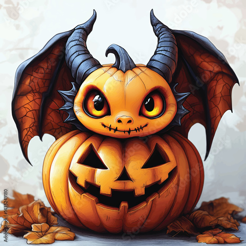 Fantasy Dragon with Pumpkin Body.