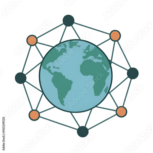 Global network technology world connection internet communication digital worldwide web earth link 100 transparent background