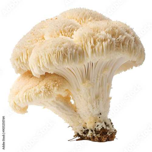 Lion's Mane Mushroom: High-Resolution Image Stock Photo on transparent background