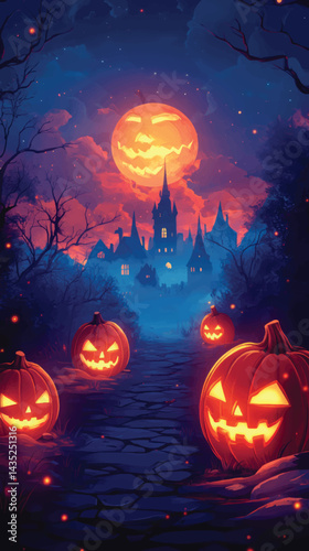  Smiling Pumpkins at Twilight Halloween.