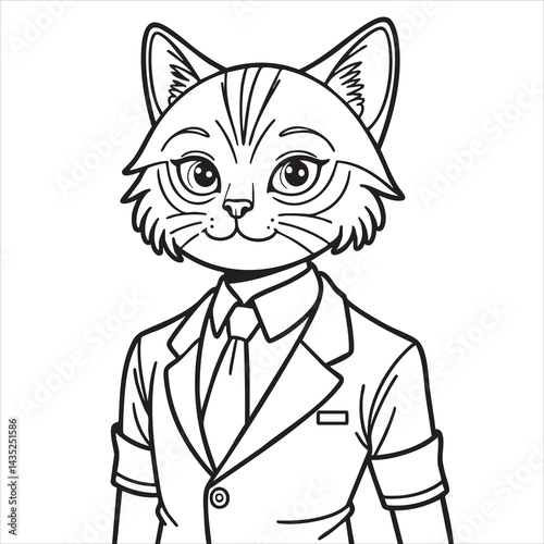 Business cat in a suit and tie