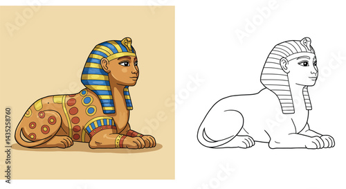 Ancient Sphinx Statue: A regal depiction of an Ancient Sphinx statue, showcasing intricate details and the mystique of ancient Egyptian artistry.