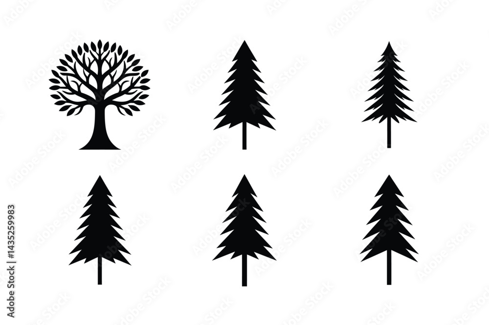 Obraz premium Forest Inspired Tree Symbol Graphic