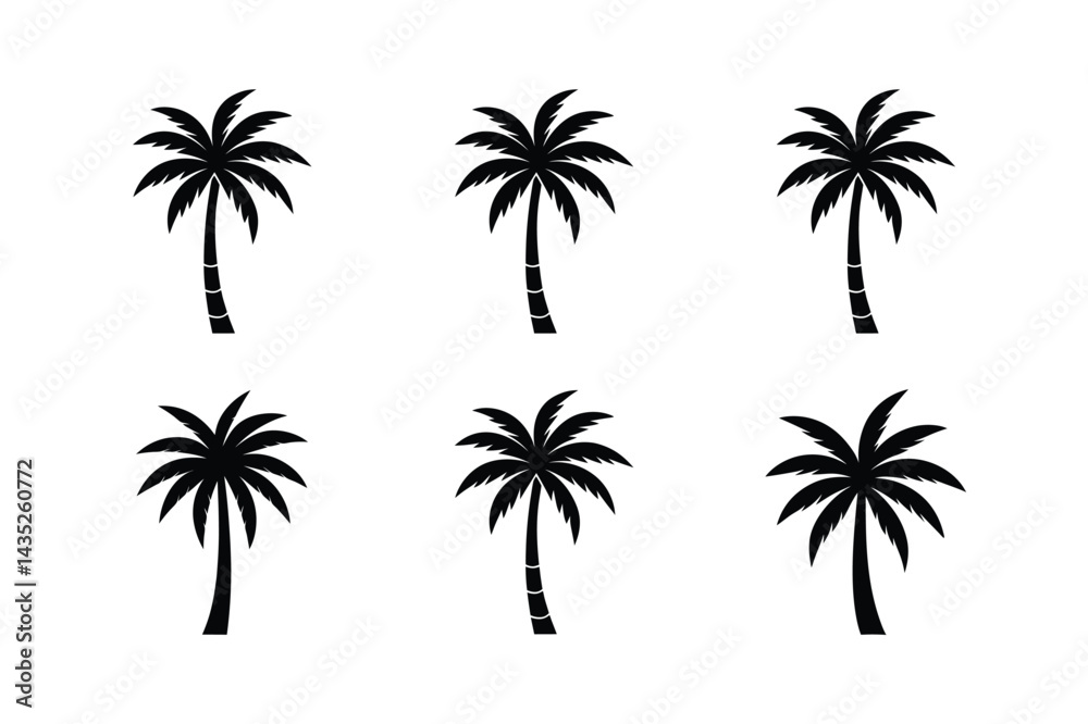 Fototapeta premium Flat Abstract Tree Icon Collection