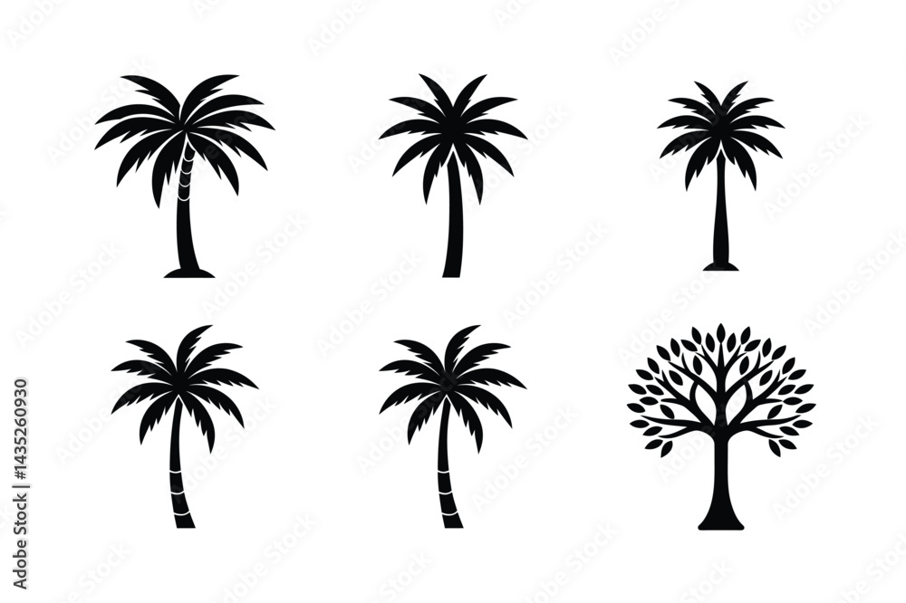 Fototapeta premium Clean Forest Tree Vector Icons
