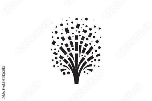 simple and unobtrusive Confetti vector silhouette illustration isolated in white background
