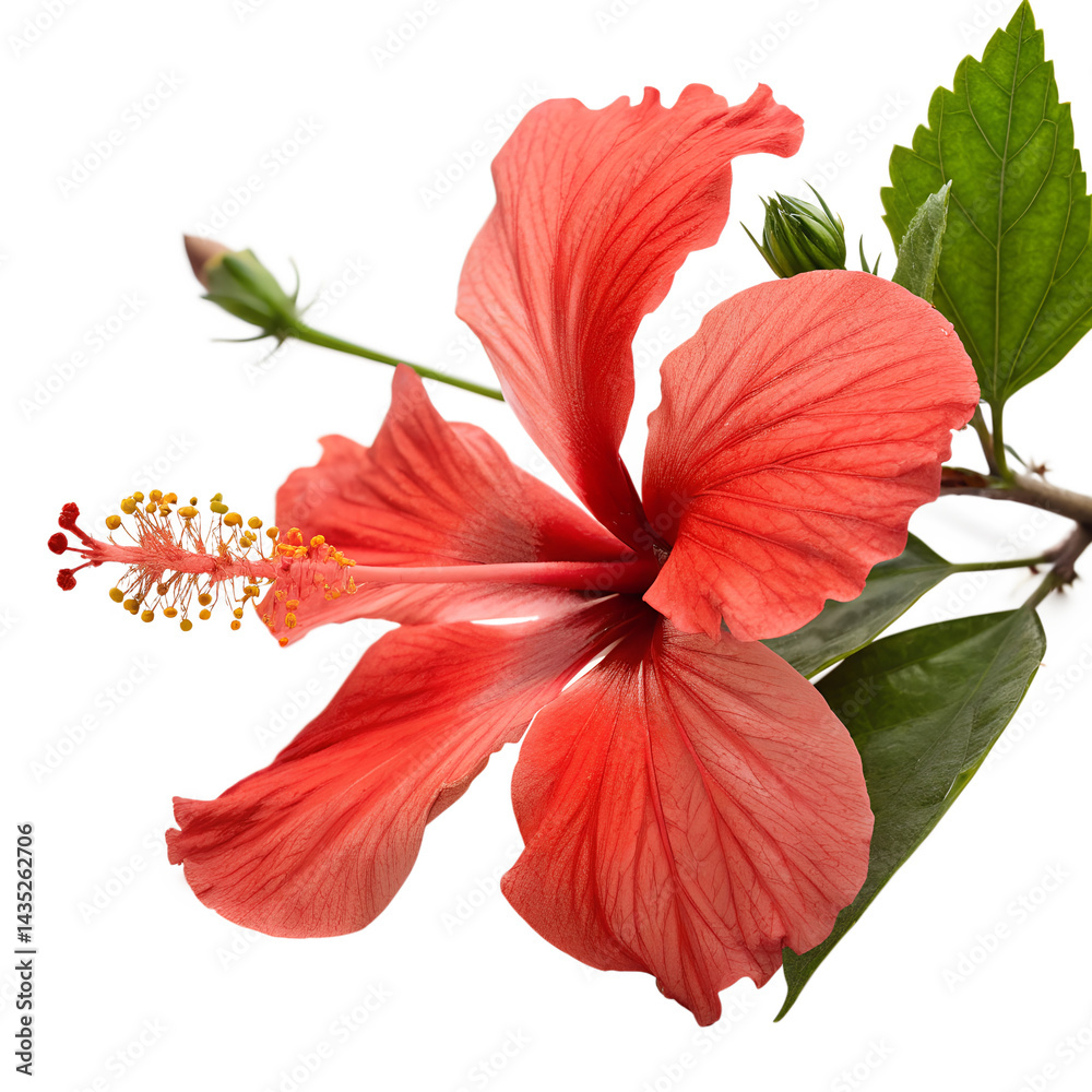Fototapeta premium red hibiscus flower isolated