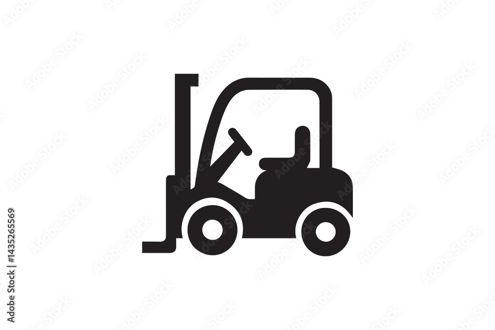 simple and unobtrusive Forklift vector silhouette illustration isolated in white background simple and unobtrusive Forklift vector silhouette illustration isolated in white background