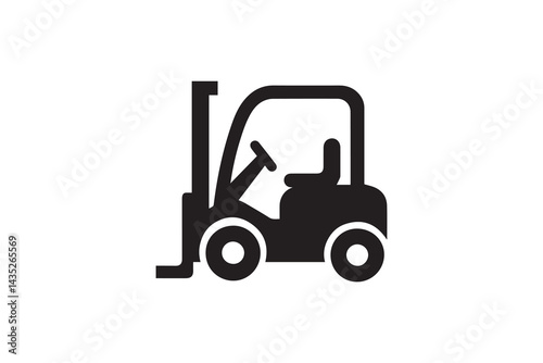simple and unobtrusive Forklift vector silhouette illustration isolated in white background