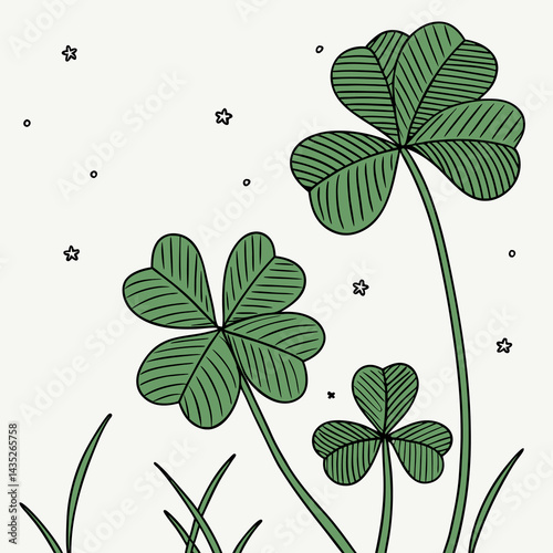 Seamless background with lucky clover. Vector illustration.