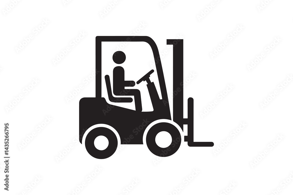 simple and unobtrusive Forklift vector silhouette illustration isolated in white background simple and unobtrusive Forklift vector silhouette illustration isolated in white background