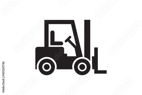 simple and unobtrusive Forklift vector silhouette illustration isolated in white background