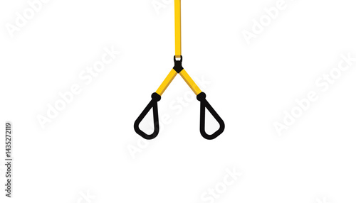 Fitness Suspension Training Straps Against White Background  