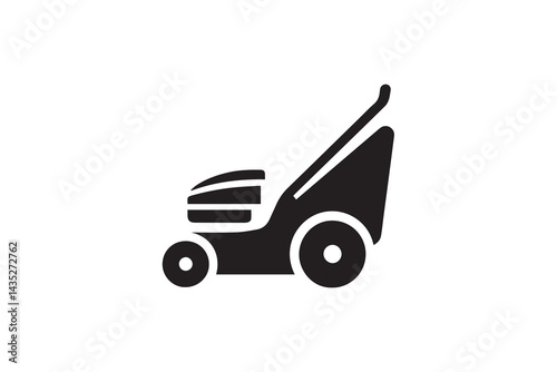 simple and unobtrusive Lawn Mower  vector silhouette illustration isolated in white background