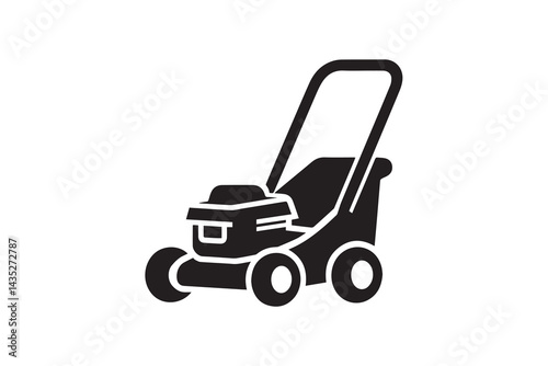 simple and unobtrusive Lawn Mower  vector silhouette illustration isolated in white background