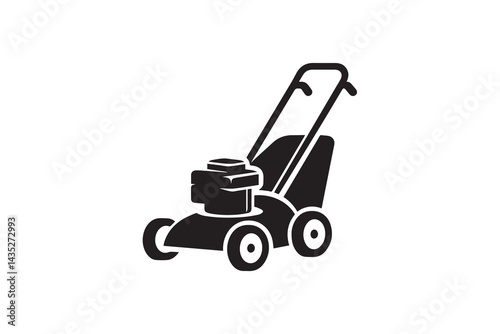 simple and unobtrusive Lawn Mower  vector silhouette illustration isolated in white background