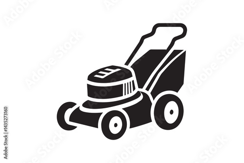 simple and unobtrusive Lawn Mower  vector silhouette illustration isolated in white background