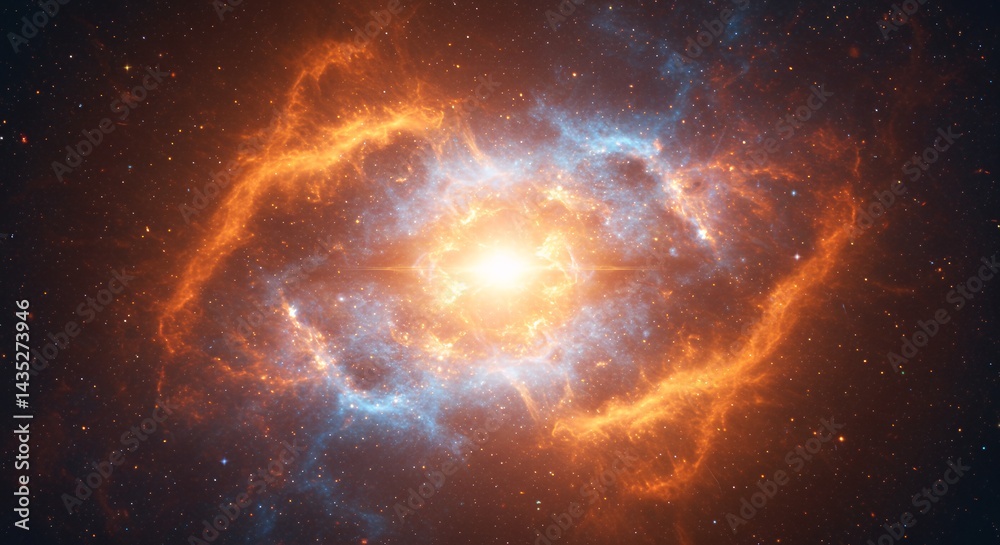 Obraz premium Abstract cosmic explosion vibrant colors energy space