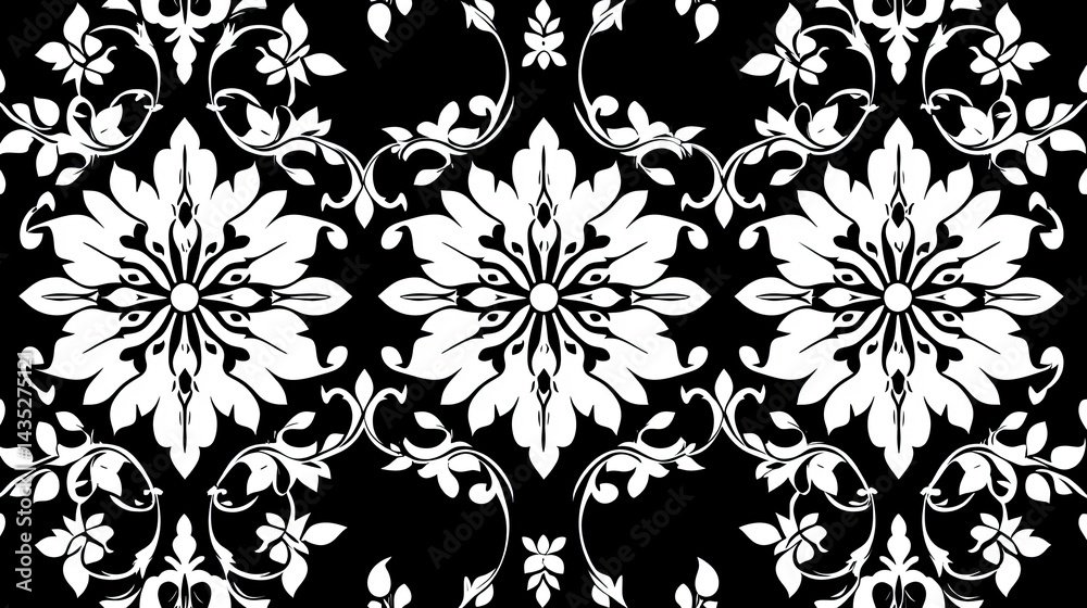 Fototapeta premium Ornate floral pattern design