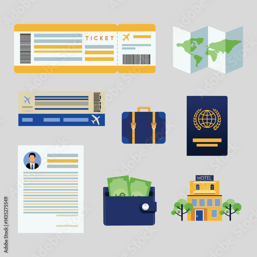 travel requirement documents vector