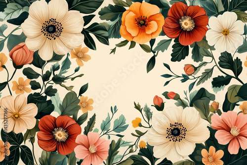 Beautiful floral arrangement featuring various colorful flowers and lush green leaves, creating vibrant and inviting atmosphere. Perfect for decor or design projects