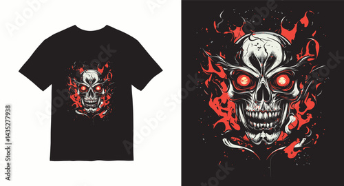 Graffiti skull graphic vector t-shirt design