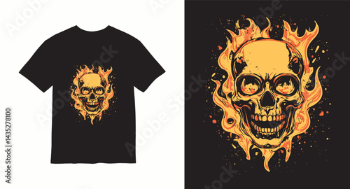 Graffiti skull graphic vector t-shirt design
