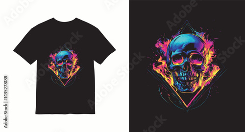Graffiti skull graphic vector t-shirt design