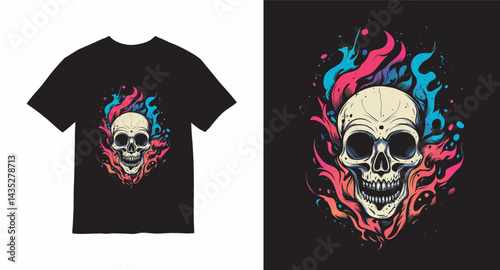 Graffiti skull graphic vector t-shirt design