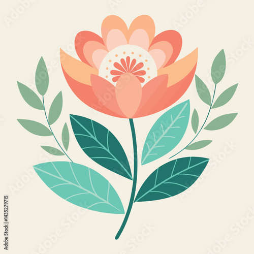 Leaf Floral Artwork  Variation of Color vector Design