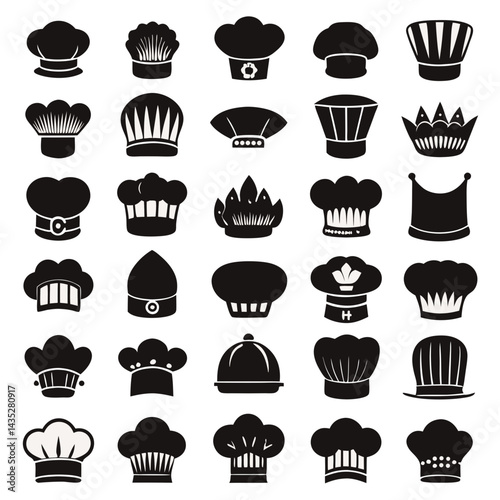  Various Silhouette Chef Hat Designs