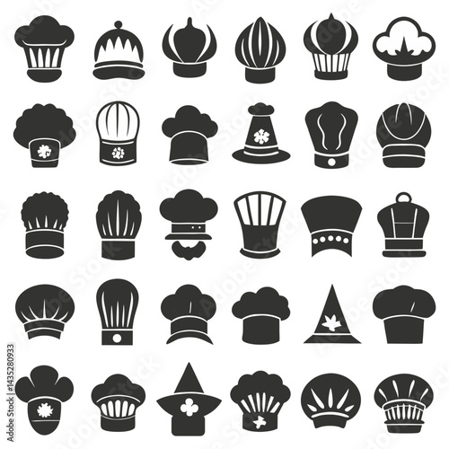  Various Silhouette Chef Hat Designs