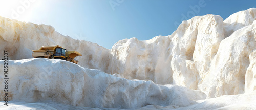 Salt Mine Landscape with Heavy Equipment