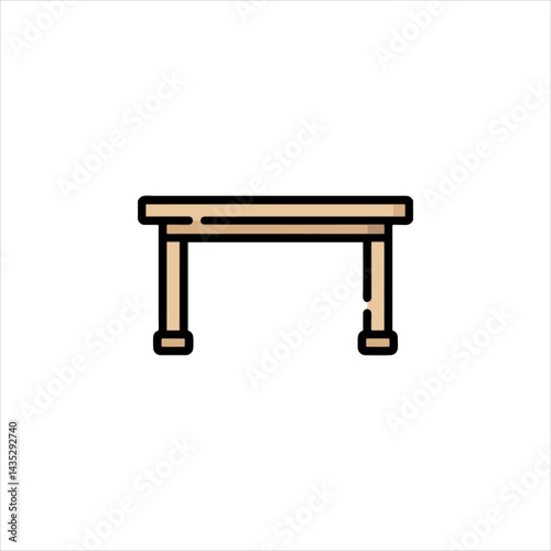 wooden table isolated on white