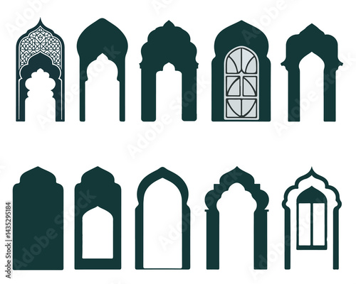 Islamic door vector collection
