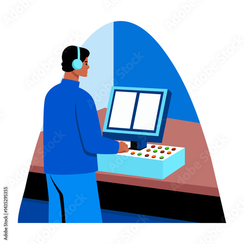 A flat style illustration of a system operator