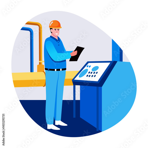 A flat style illustration of a technical specialist