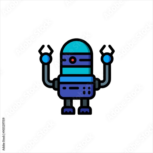 blue screen robot toy