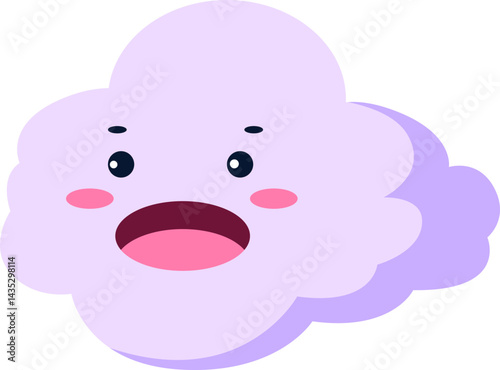 Surprised Cloud Cartoon Character Illustration